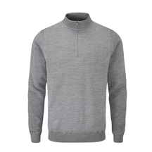 Ping Croy Lined Half Zip pánský svetr, french grey marl