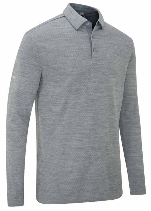 Ping Creek long sleeve pánské polo, rock melange