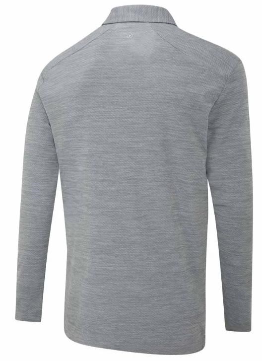 Ping Creek long sleeve pánské polo, rock melange