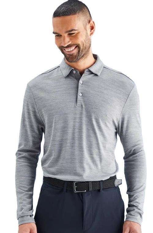 Ping Creek long sleeve pánské polo, rock melange