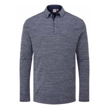 Ping Creek long sleeve pánské polo, navy melange