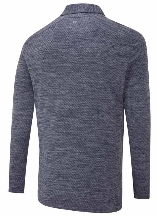 Ping Creek long sleeve pánské polo, navy melange