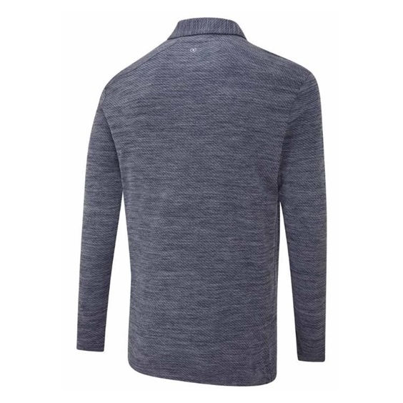 Ping Creek long sleeve pánské polo, navy melange
