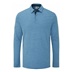 Ping Creek long sleeve pánské polo, tidal blue melange