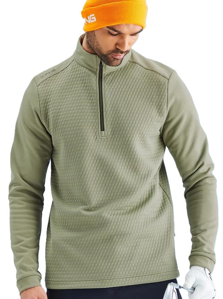 Ping Nolan Quarter Zip Fleece pánská mikina, lichen