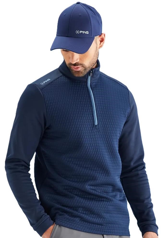 Ping Nolan Quarter Zip Fleece pánská mikina, tmavě modrá