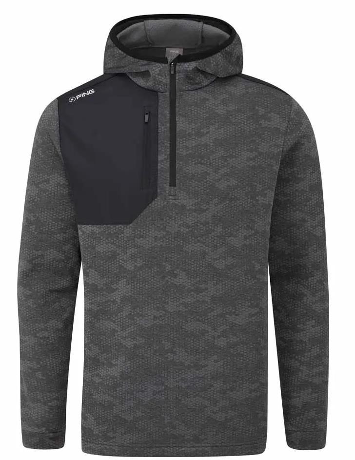 Ping Nexa Hooded half zip fleece pánská mikina, černá