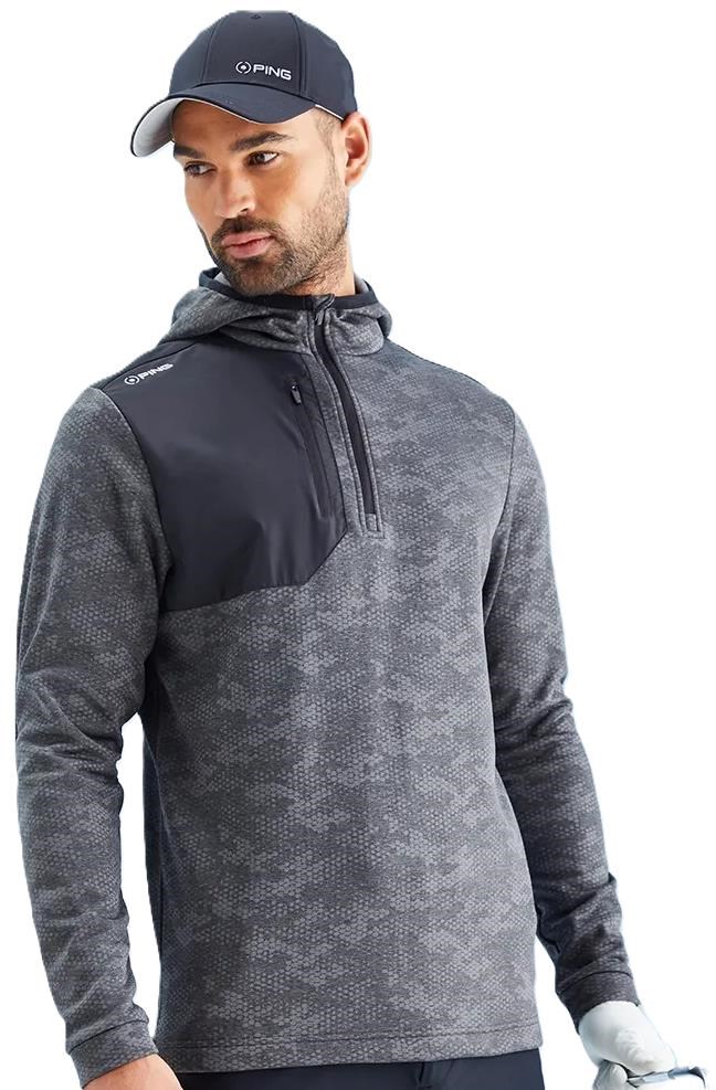 Ping Nexa Hooded half zip fleece pánská mikina, černá