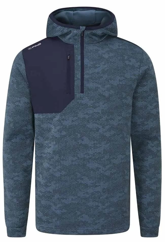 Ping Nexa Hooded half zip fleece pánská mikina, blue fusion/navy