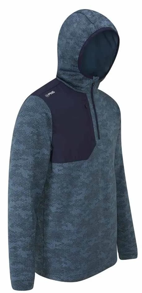 Ping Nexa Hooded half zip fleece pánská mikina, blue fusion/navy