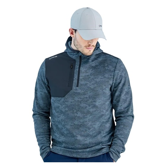 Ping Nexa Hooded half zip fleece pánská mikina, blue fusion/navy