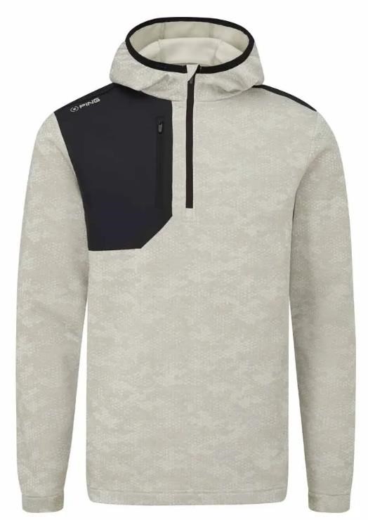 Ping Nexa Hooded half zip fleece pánská mikina, willow/black