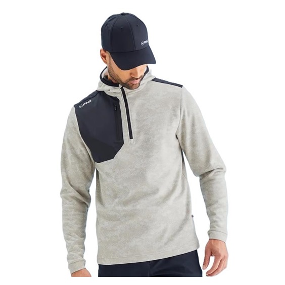 Ping Nexa Hooded half zip fleece pánská mikina, willow/black