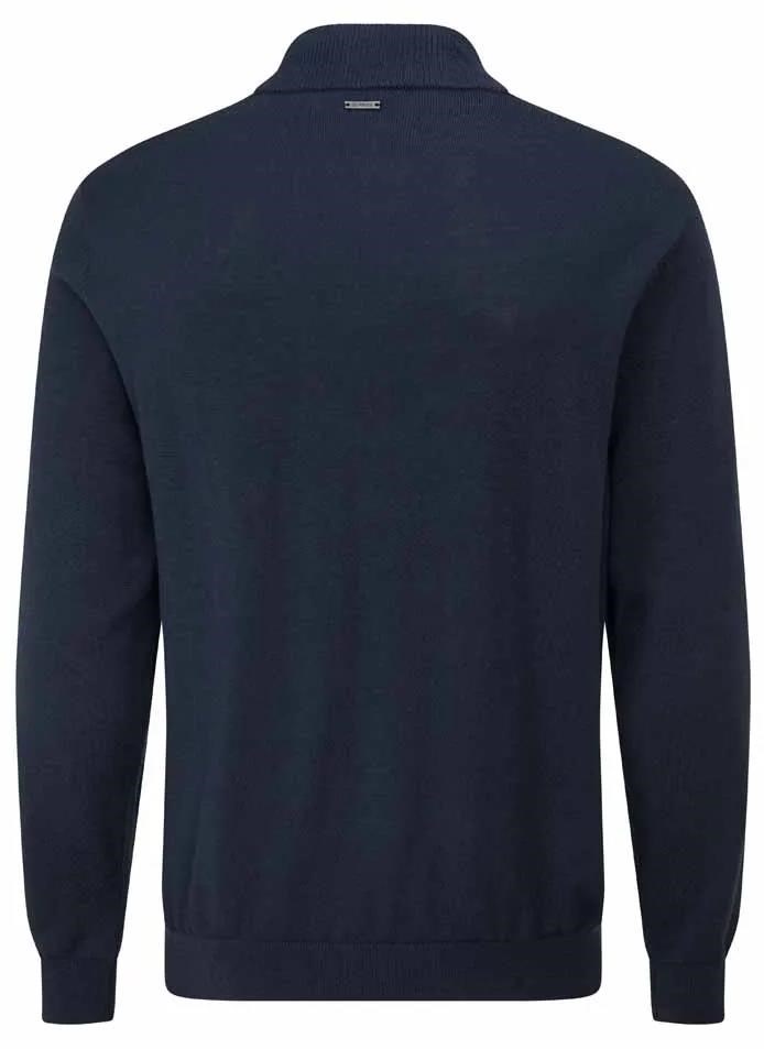 Ping Dorset Quarter zip pánský svetr, tmavě modrý
