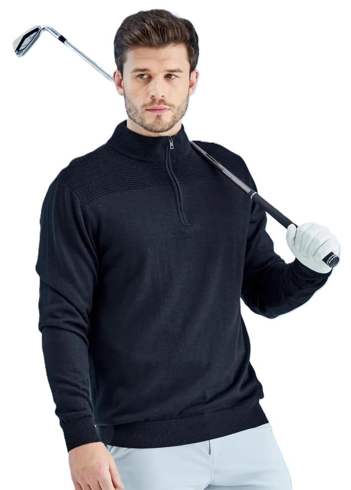Ping Dorset Quarter zip pánský svetr, tmavě modrý