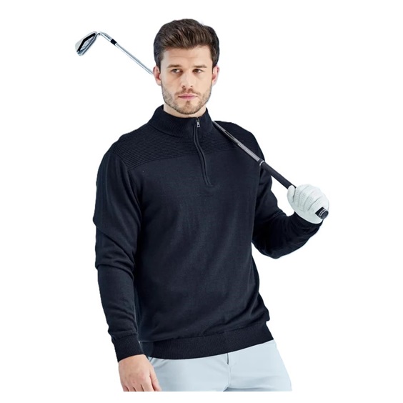 Ping Dorset Quarter zip pánský svetr, tmavě modrý