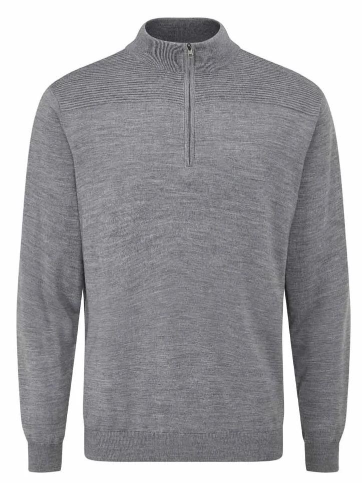 Ping Dorset Quarter zip pánský svetr, šedý