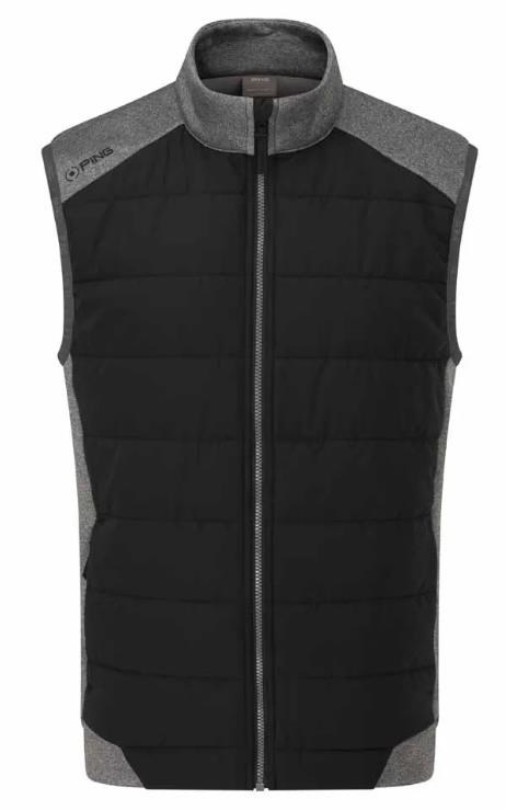 Ping Aiden Hybrid fleece pánská vesta, asphalt marl/black