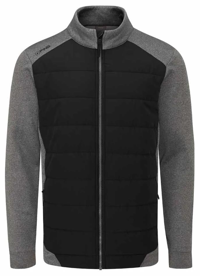 Ping Aiden Hybrid fleece pánská bunda, asphalt marl/black