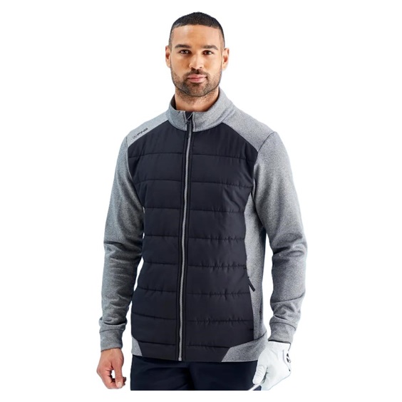 Ping Aiden Hybrid fleece pánská bunda, asphalt marl/black
