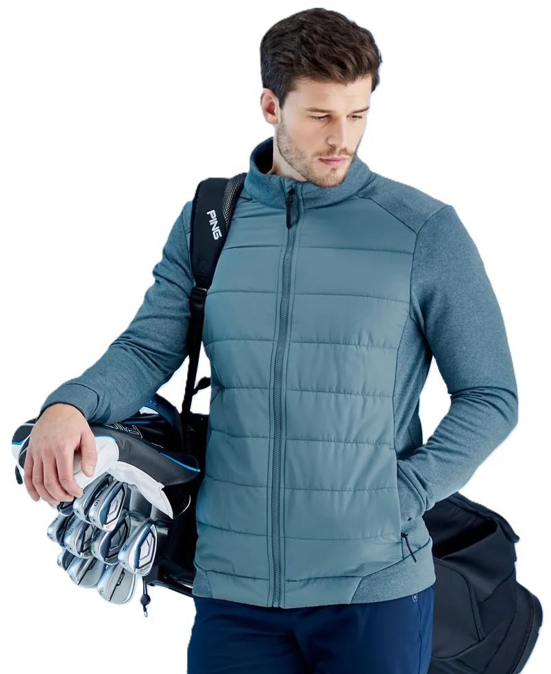 Ping Aiden Hybrid fleece pánská bunda, blue fusion marl/blue fusion