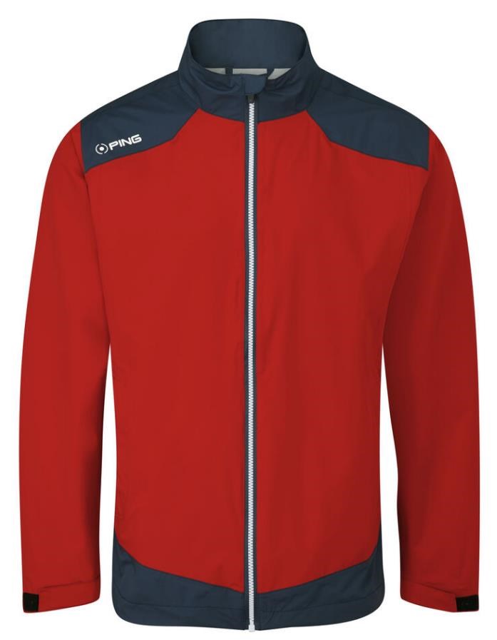 Ping AquaDrive Waterproof pánská nepromokavá bunda, classic red/oxford blue
