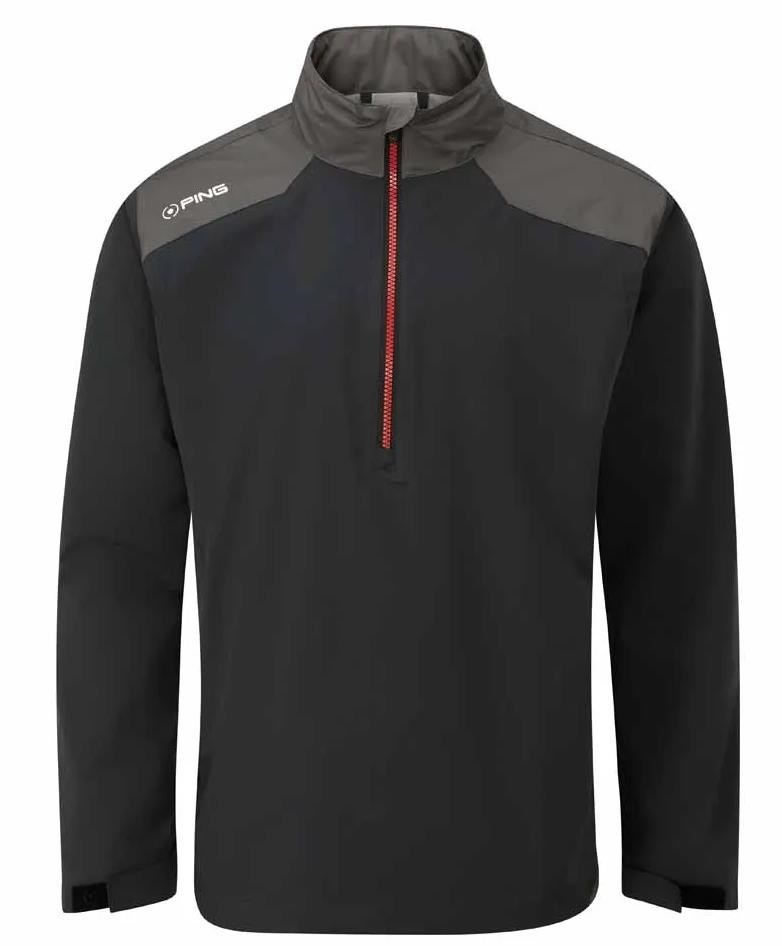 Ping AquaDrive Half-Zip Waterproof pánská nepromokavá bunda, black/asphalt