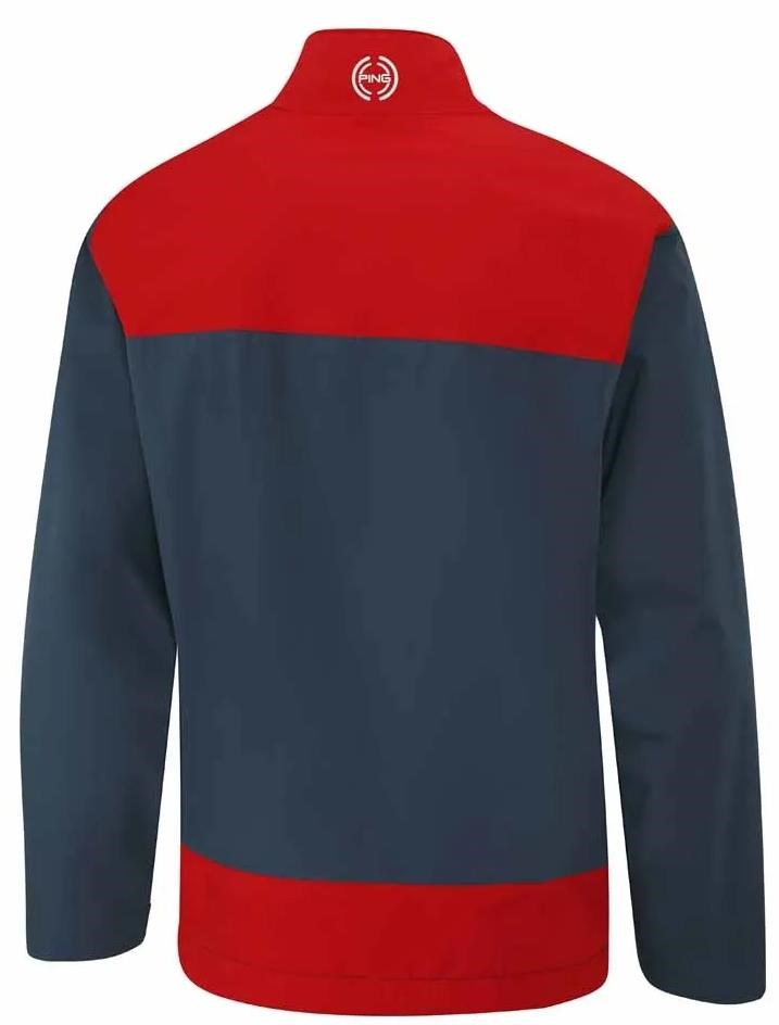 Ping AquaDrive Half-Zip Waterproof pánská nepromokavá bunda, oxford blue/classic red