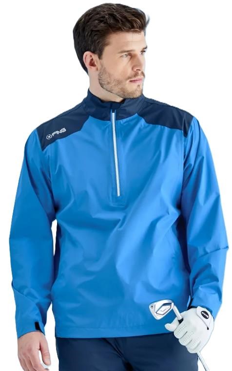 Ping AquaDrive Half-Zip Waterproof pánská nepromokavá bunda, modrá