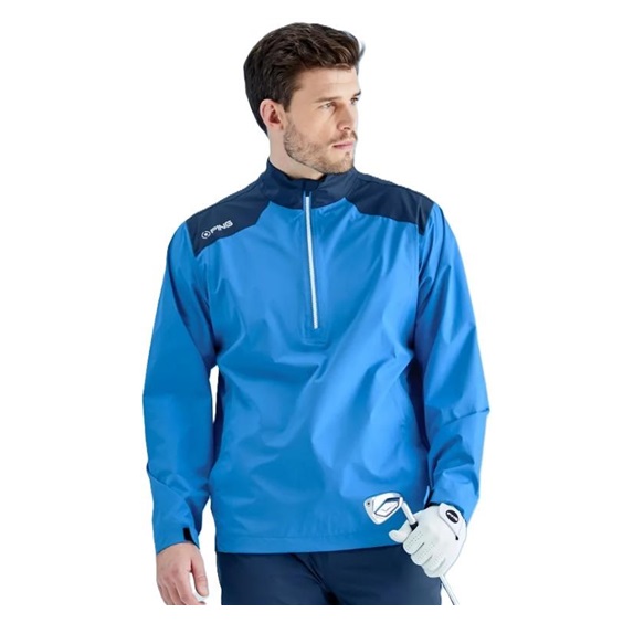 Ping AquaDrive Half-Zip Waterproof pánská nepromokavá bunda, modrá