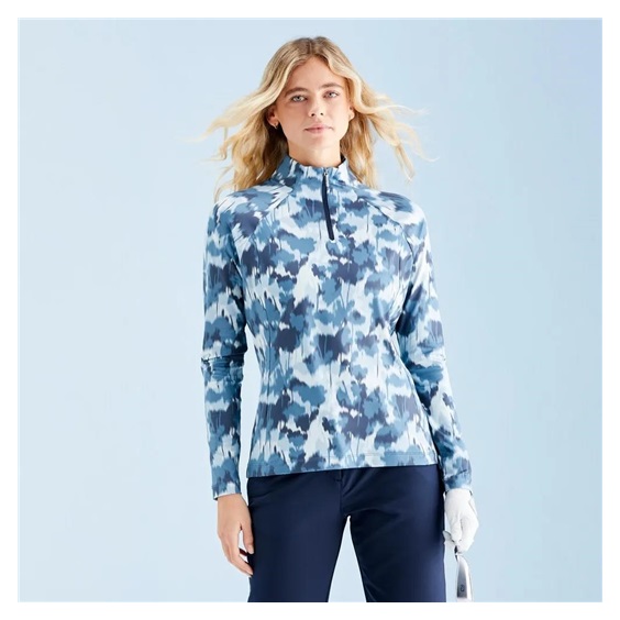 Ping Jasmine Printed long Sleeve dámský top, navy multi