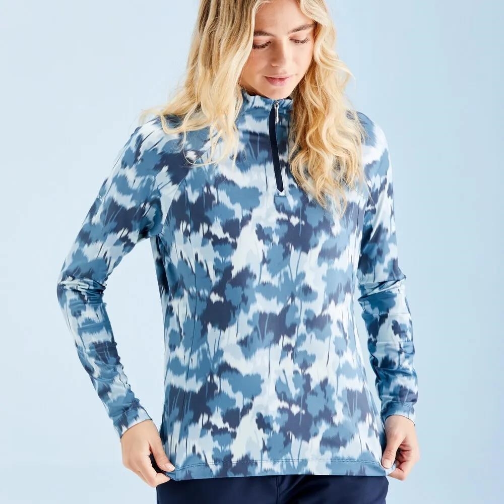 Ping Jasmine Printed long Sleeve dámský top, navy multi