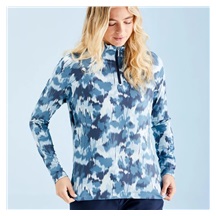 Ping Jasmine Printed long Sleeve dámský top, navy multi
