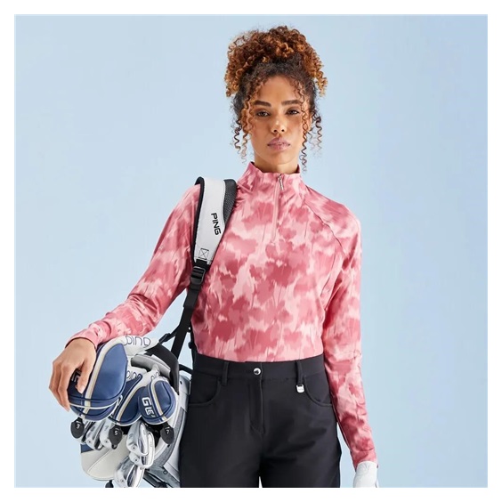 Ping Jasmine Printed long Sleeve dámský top, rose multi