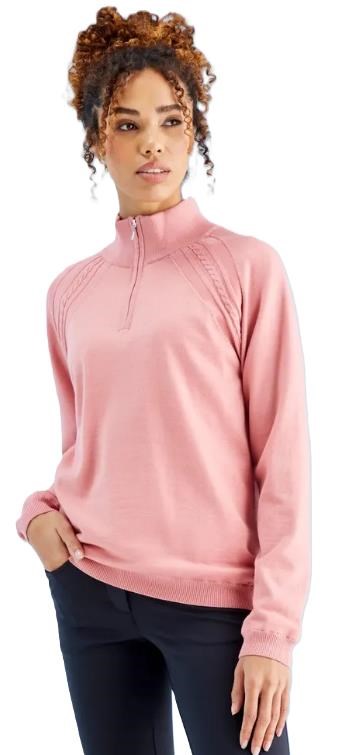 Ping Melodie Half-zip lined dámský svetr, muted pink