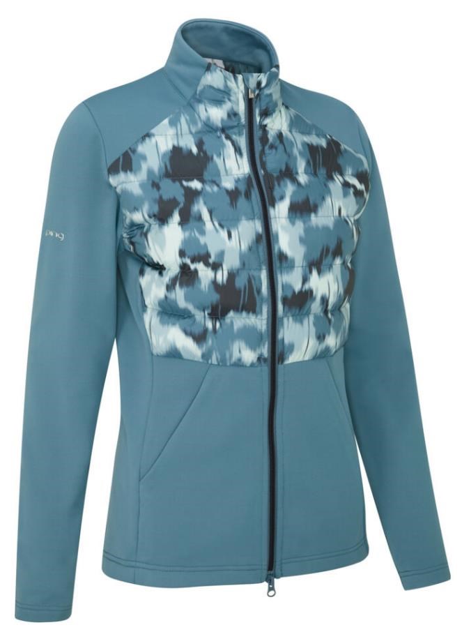 Ping Clare Zoned fleece dámská bunda, blue fusion/navy multi