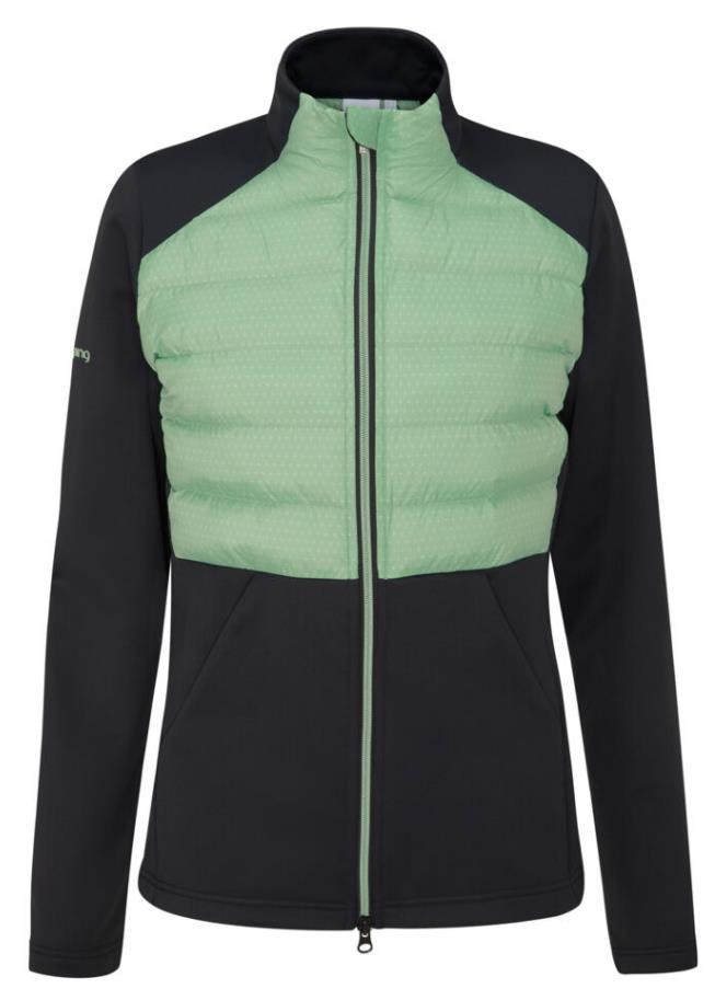 Ping Clare Zoned fleece dámská bunda, black/eucalyptus multi