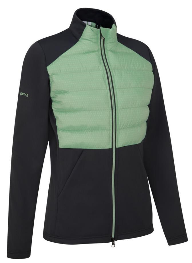 Ping Clare Zoned fleece dámská bunda, black/eucalyptus multi