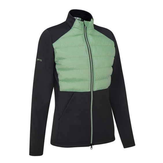 Ping Clare Zoned fleece dámská bunda, black/eucalyptus multi