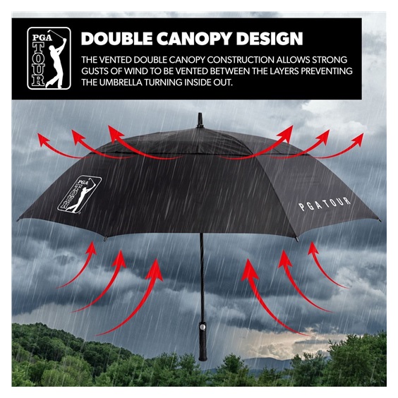 PGA Tour Windproof Double Canopy deštník 62"