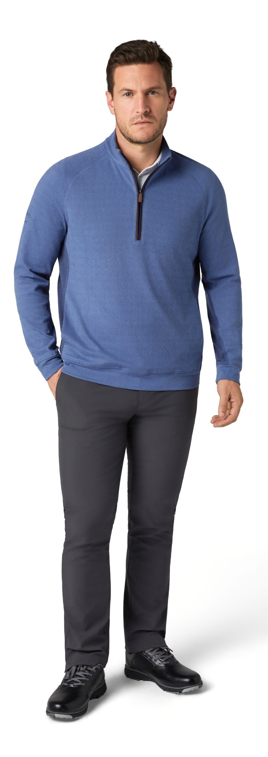 Callaway Brushed Rib 1/4 Zip pánská mikina, modrá