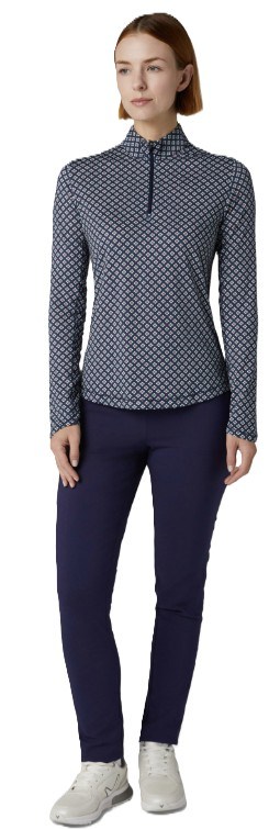 Callaway Mini Geo Sun Protection dámské tirčko s dlouhým rukávem, peacoat