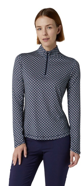 Callaway Mini Geo Sun Protection dámské tirčko s dlouhým rukávem, peacoat