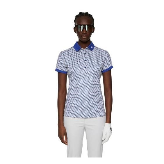 J.Lindeberg Tour Tech Print dámské polo, tour geo moonbeam