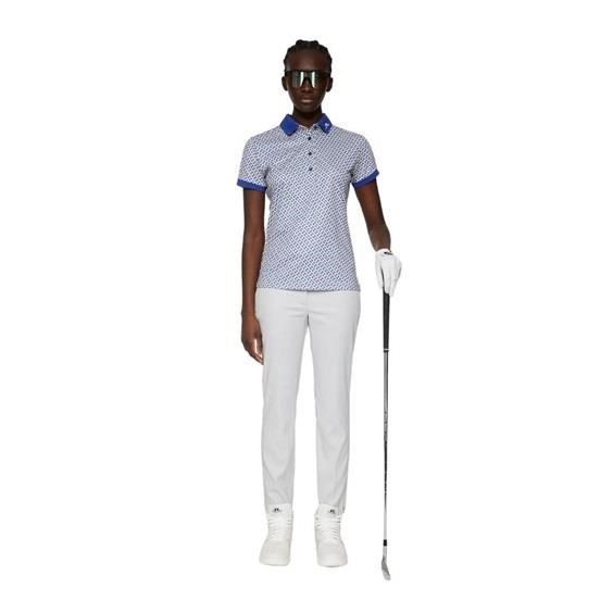 J.Lindeberg Tour Tech Print dámské polo, tour geo moonbeam
