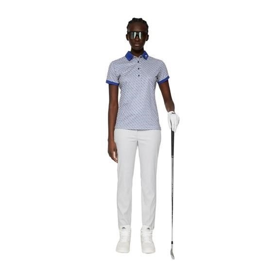 J.Lindeberg Tour Tech Print dámské polo, tour geo moonbeam