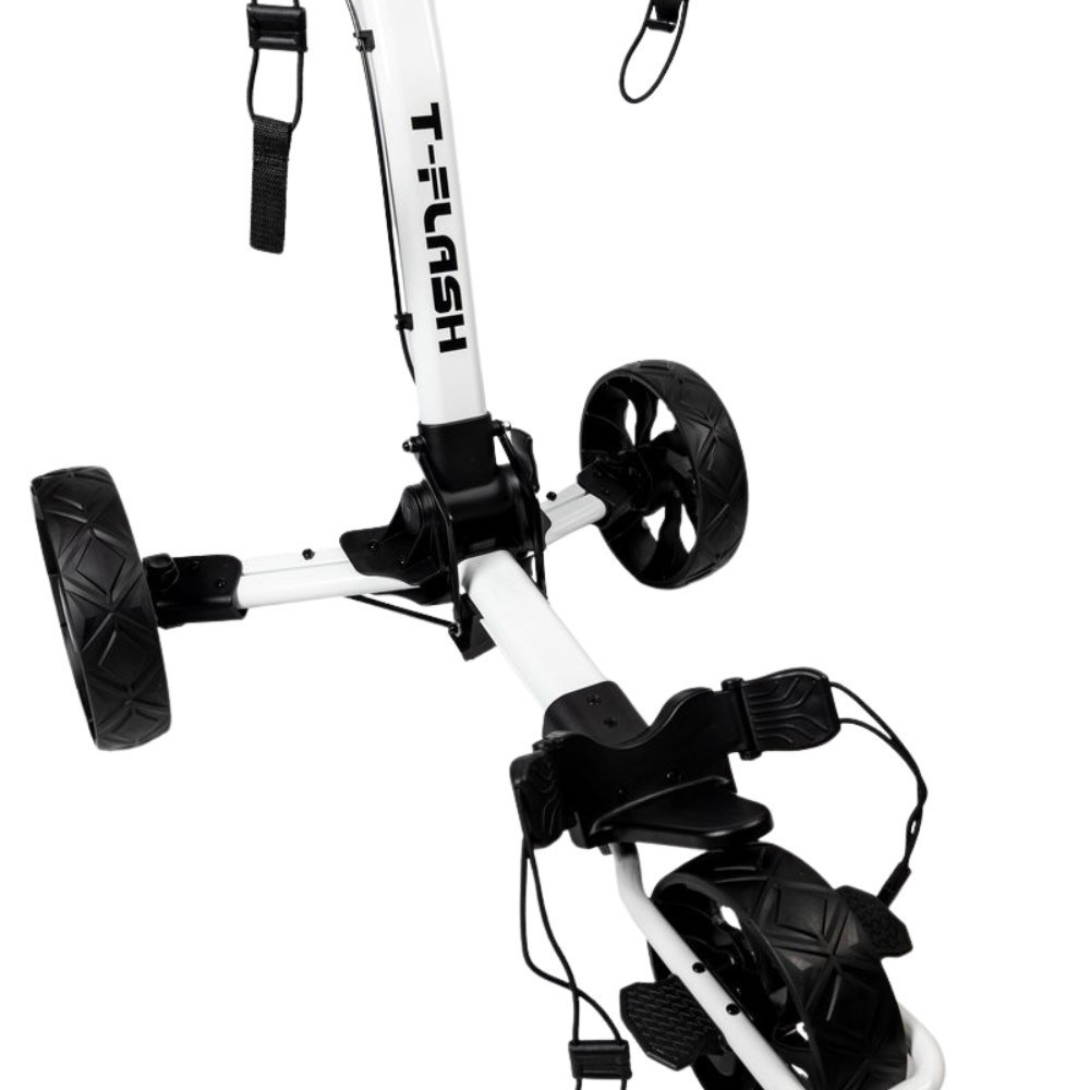 TriLite T-Flash manuální golfový vozík, bílo/černý, karbonový dekor