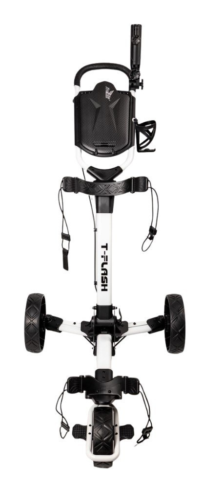 TriLite T-Flash manuální golfový vozík, bílo/černý, karbonový dekor