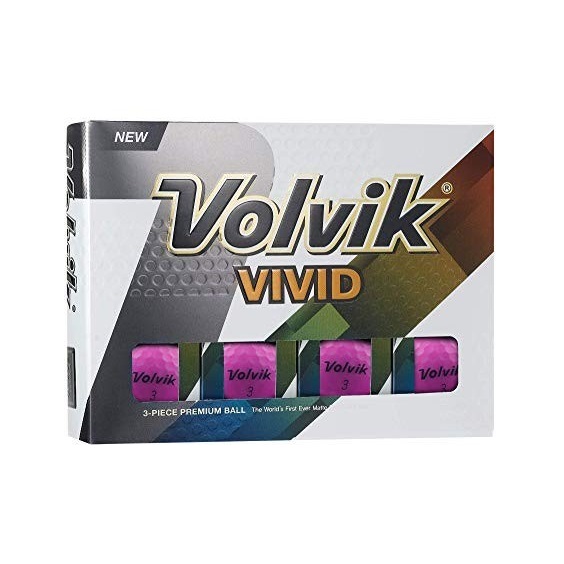 Volvik VIVID golfové míčky, fialové