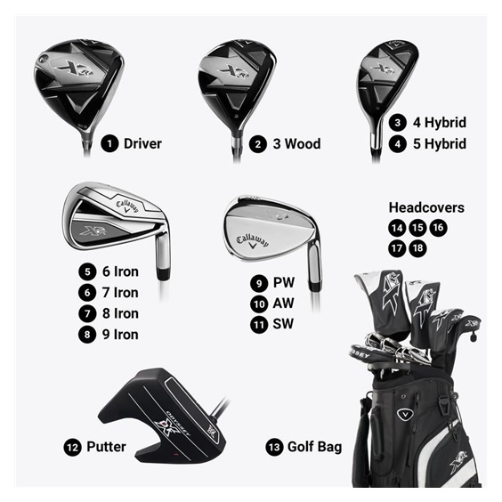 Callaway XR 26 13PC pánský golfový set, grafit, levý, Regular